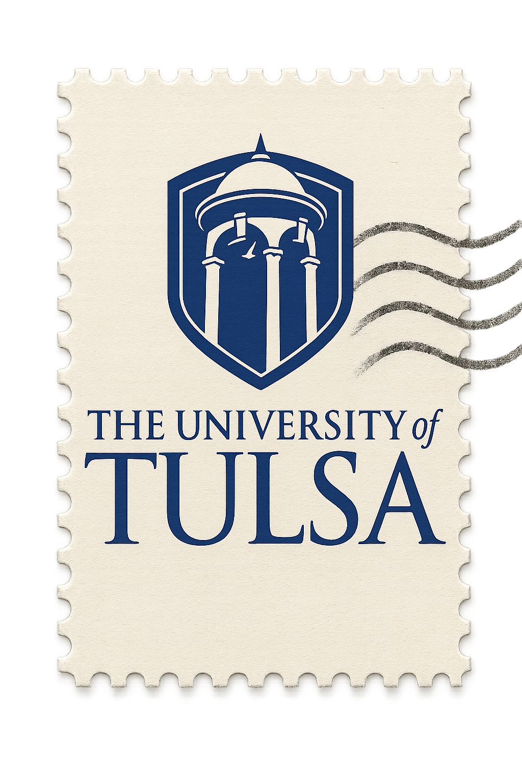 A whimsical postage stamp with mythic motifs